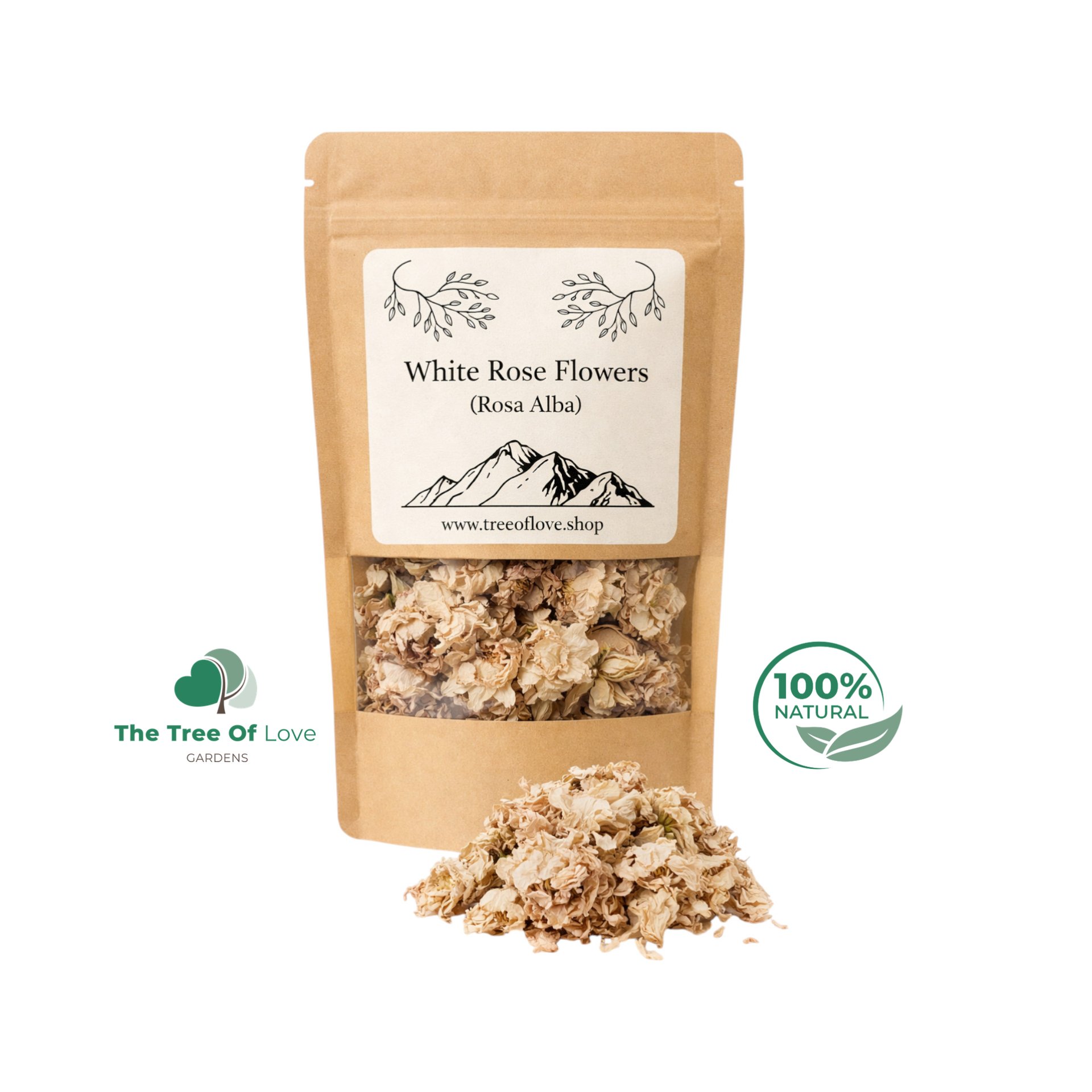 White Dried Rose Flowers